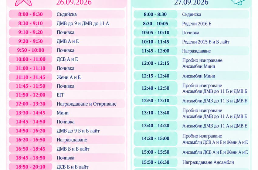  XII турнир по художествена гимнастика „Морски звезди“ и Приз „Меглена Михайлова“ събира близо 450 състезатели във Варна